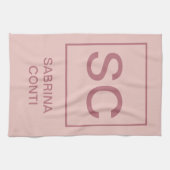 Rose Goldfarbe beruflich einfache Monogrammbezeich Geschirrtuch (Horizontal)