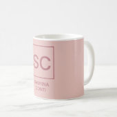 Rose Goldfarbe beruflich einfache Monogrammbezeich Kaffeetasse (VorderseiteRechts)