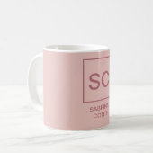 Rose Goldfarbe beruflich einfache Monogrammbezeich Kaffeetasse (Vorderseite Links)