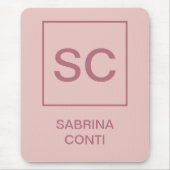 Rose Goldfarbe beruflich einfache Monogrammbezeich Mousepad (Vorne)