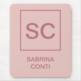 Rose Goldfarbe beruflich einfache Monogrammbezeich Mousepad