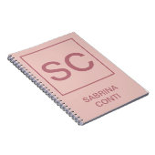 Rose Goldfarbe beruflich einfache Monogrammbezeich Notizblock (Rechte Seite)