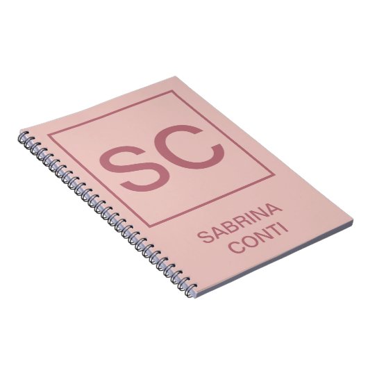 Rose Goldfarbe beruflich einfache Monogrammbezeich Notizblock (Rechte Seite)