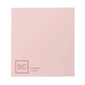 Rose Goldfarbe beruflich einfache Monogrammbezeich Notizblock (Vorderseite)