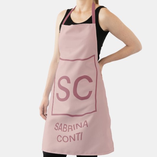 Rose Goldfarbe beruflich einfache Monogrammbezeich Schürze (InSitu)