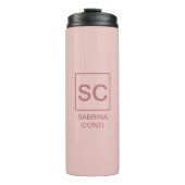 Rose Goldfarbe beruflich einfache Monogrammbezeich Thermosbecher (Vorderseite)