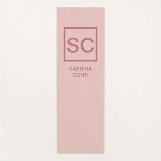 Rose Goldfarbe beruflich einfache Monogrammbezeich Yogamatte (Vorderseite)