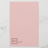 Rose Goldfarbe beruflich Girly Monogramm Name Briefpapier (Vorderseite)