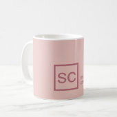 Rose Goldfarbe beruflich Girly Monogramm Name Kaffeetasse (Vorderseite Links)