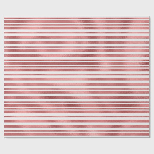 Rose, goldfarben, metallische Streifen Geschenkpapier (Flach)