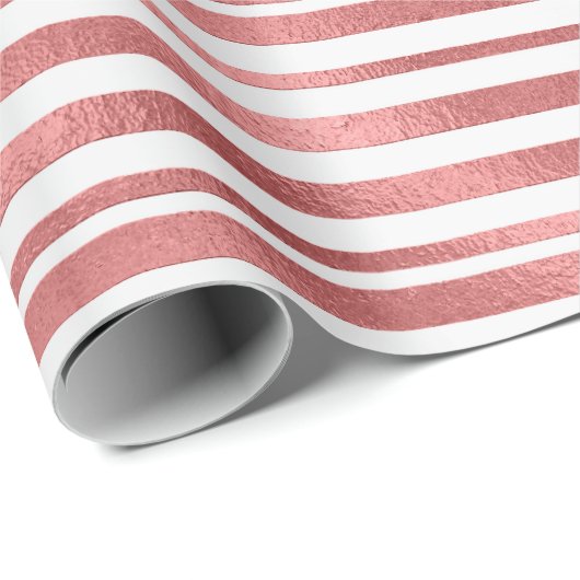 Rose, goldfarben, metallische Streifen Geschenkpapier (Rolleneckpunkt)