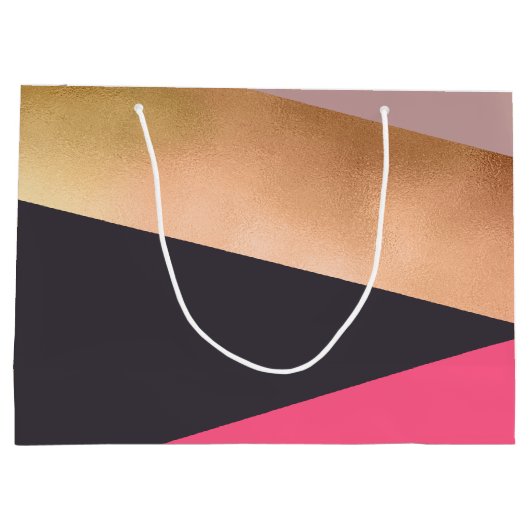 Rose, goldfarben, rosa, grau große geschenktüte (Rückseite)