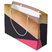 Rose, goldfarben, rosa, grau große geschenktüte (Rückseite Schrägansicht)