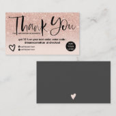 Rose goldfarben Schriftart rot Rosa Reihenfolge Vi Visitenkarte (Vorne/Hinten)