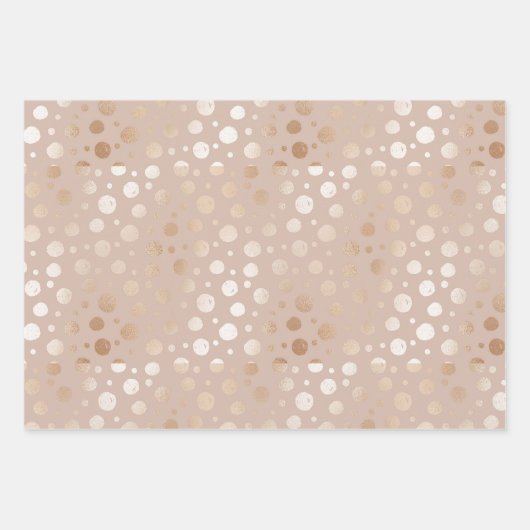 Rose, goldfarben und beige geschenkpapier set (Vorderseite 3)