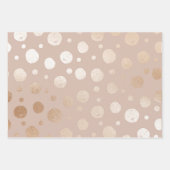 Rose, goldfarben und beige geschenkpapier set (Vorderseite)