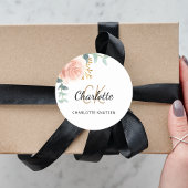 Rose goldfarbene Blumengrün Baby Dusche Runder Aufkleber