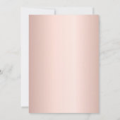 Rose goldfarbene Florale Glitzer Erste Kommune Einladung (Rückseite)