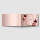 Rose goldfarbene, geometrische bordeauxfarbene Blu Gästebuch (Voll)
