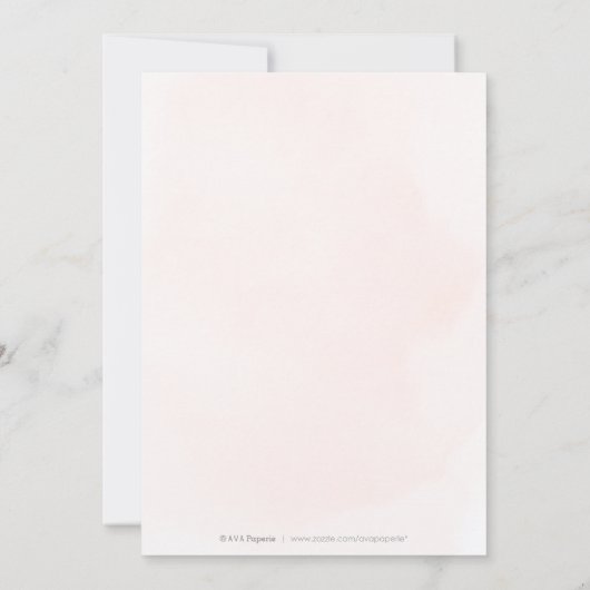 Rose goldfarbene klassische Kalligraphie WE NOCH D Einladung (Rückseite)