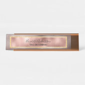 Rose goldfarbene Metallbezeichnung Schreibtischnamensplakette (Vorderseite )