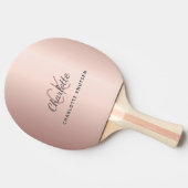 Rose goldfarbene monogramm name initiale elegant tischtennis schläger (Seitenansicht)