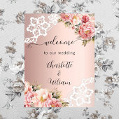 Rose goldfarbene Rosa Blumensträuße Hochzeitsempfa Poster