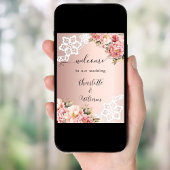 Rose goldfarbene Rosa Blumensträuße Hochzeitsempfa Poster