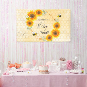 Rose goldfarbene Sonnenblumen Mama zum Baby Dusche Banner
