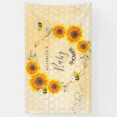 Rose goldfarbene Sonnenblumen Mama zum Baby Dusche Banner (Vertikal)