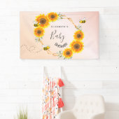 Rose goldfarbene Sonnenblumen Mama zum Baby Dusche Banner (Insitu)