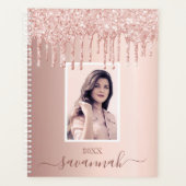 Rose goldfarbene Tropfen benutzerdefinierte Foto N Planer (Vorderseite)