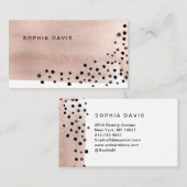 Rose goldfarbene Wasserfarbe mit schwarzen Punkten Visitenkarte (Vorne/Hinten)
