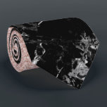 Rose goldfarbener Marmor Moderne Farbkombination Krawatte<br><div class="desc">Ein modernes,  stilvolles und luxuriöses Design mit Imitaten Rose Gold Glitzer Obre auf einem modernen schwarzen Marmorblock. Chic,  elegant und einfach</div>