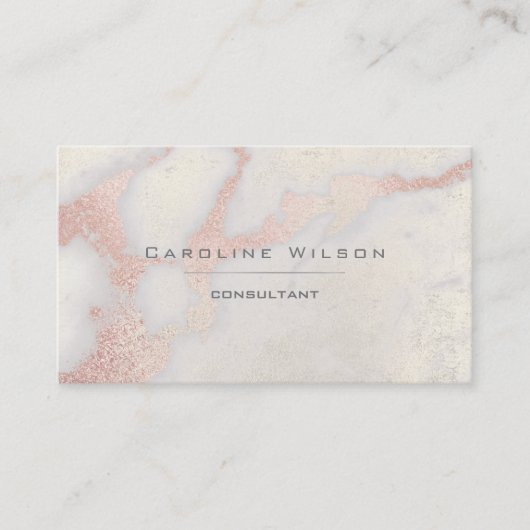 Rose goldfarbener Marmorstein beruflich elegant Visitenkarte (Vorderseite)