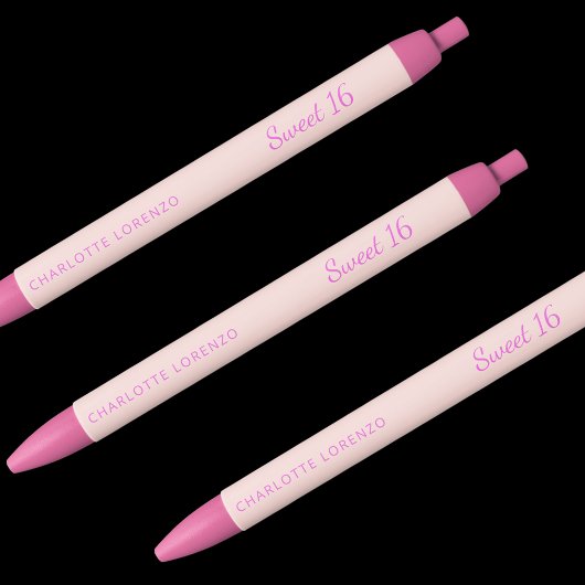 Rose goldfarbener Name Sweet 16 Kugelschreiber