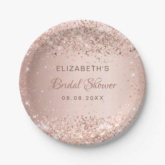 Rose Goldfisch Brautparty Pappteller (Vorderseite)