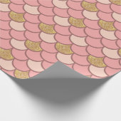 Rose Goldfischskala mit Glitzer Geschenkpapier (Ecke)