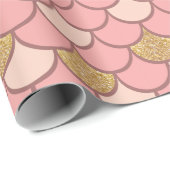 Rose Goldfischskala mit Glitzer Geschenkpapier (Rolleneckpunkt)