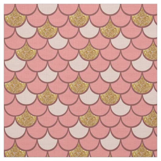 Rose Goldfischskala mit Glitzer Stoff (Muster)