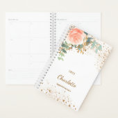 Rose Goldfloral Glitzer Eukalyptus Monogramm 2026 Planer (Anzeige)