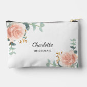 Rose Goldflorale Brautpaare Zubehörtasche (Rückseite)