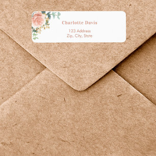 Rose Goldflorale Eukalyptus-Rücksendeadresse