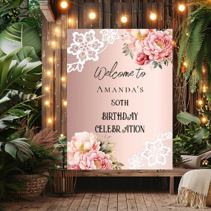 Rose Goldflorale Geburtstagsgeschenk Poster