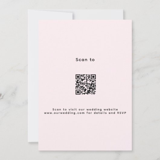 Rose Goldfloralen Bogen QR Code UAWG Hochzeit Einladung (Rückseite)