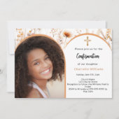 Rose Goldfloralen Foto Bogen Bestätigung Einladung (Vorderseite)