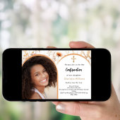 Rose Goldfloralen Foto Bogen Bestätigung Einladung