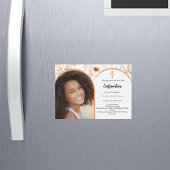 Rose Goldfloralen Foto Bogen Bestätigung Magneteinladung