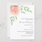 Rose Goldfloralen Grüne Einladung (Vorderseite)