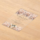 Rose Goldfloralen Schaumwein Hochzeitsempfang Acryleinladungen (Ablage )